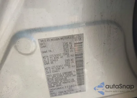 2018 Nissan Rogue S из США, поврежденный, VIN 5N1AT2MV6JC773824